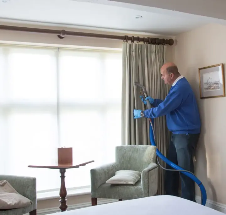 Curtain Being Cleaned